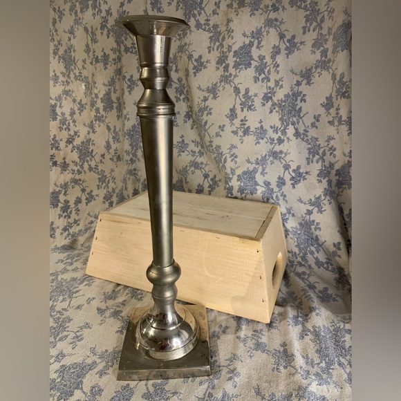 VTG 16" Tall Silver Candlestick with Square Base 2.5lbs - Picture 4 of 10